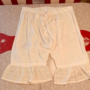 Magnolia Pearl Cream Lace Trim Pajama Shorts One Size